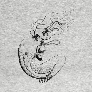 Mermaid Sketches Series: Mermaid in Pearls T-Shirt